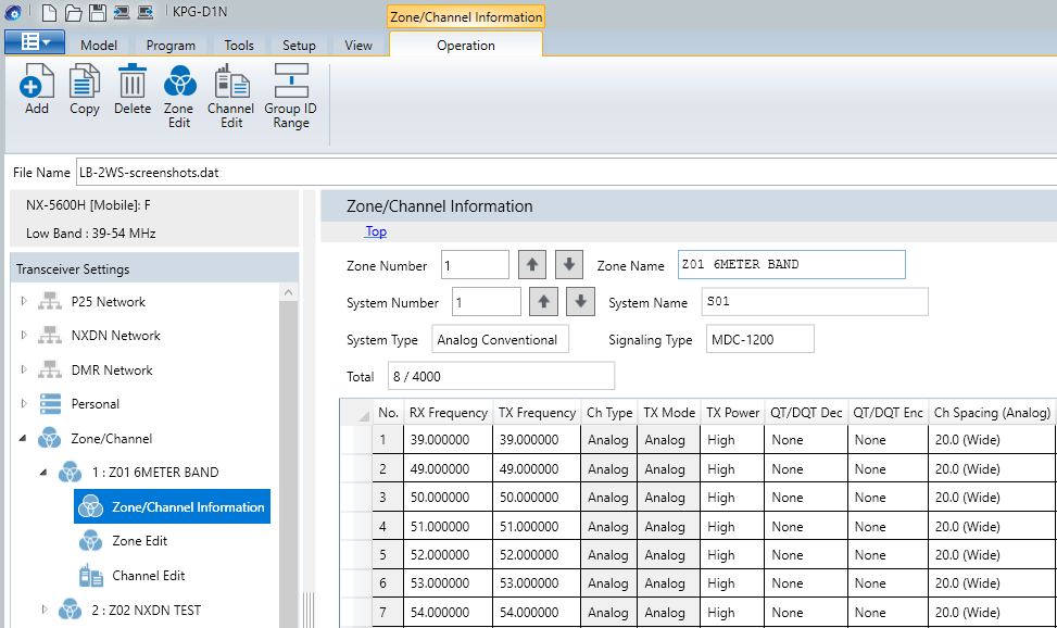 KPG-D1N Software - 6 meter ham band mod only