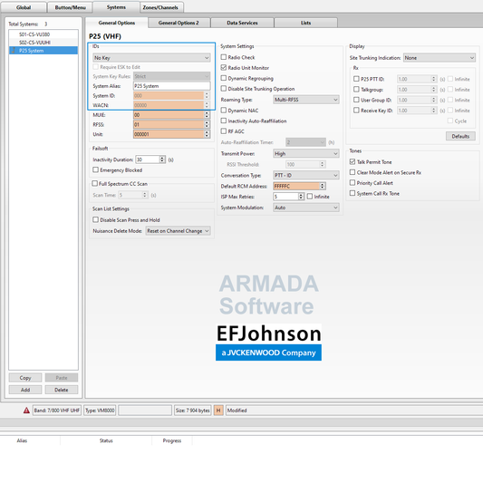 EFJohnson Armada Soft System Key (.AKEY file)