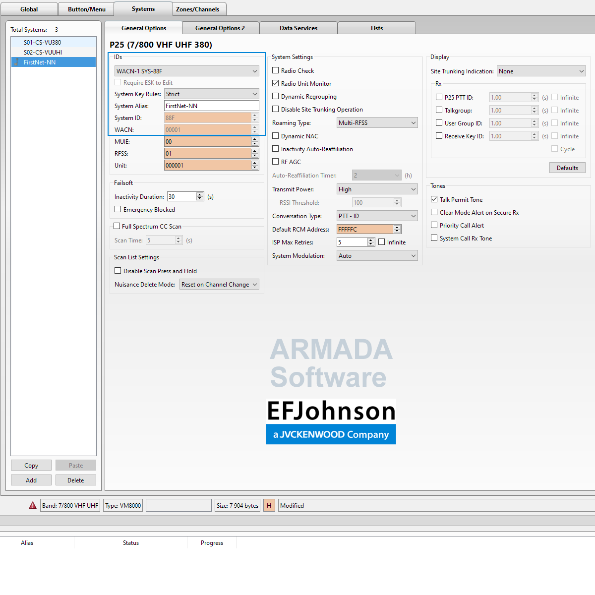 EFJohnson Armada Soft System Key (.AKEY file)