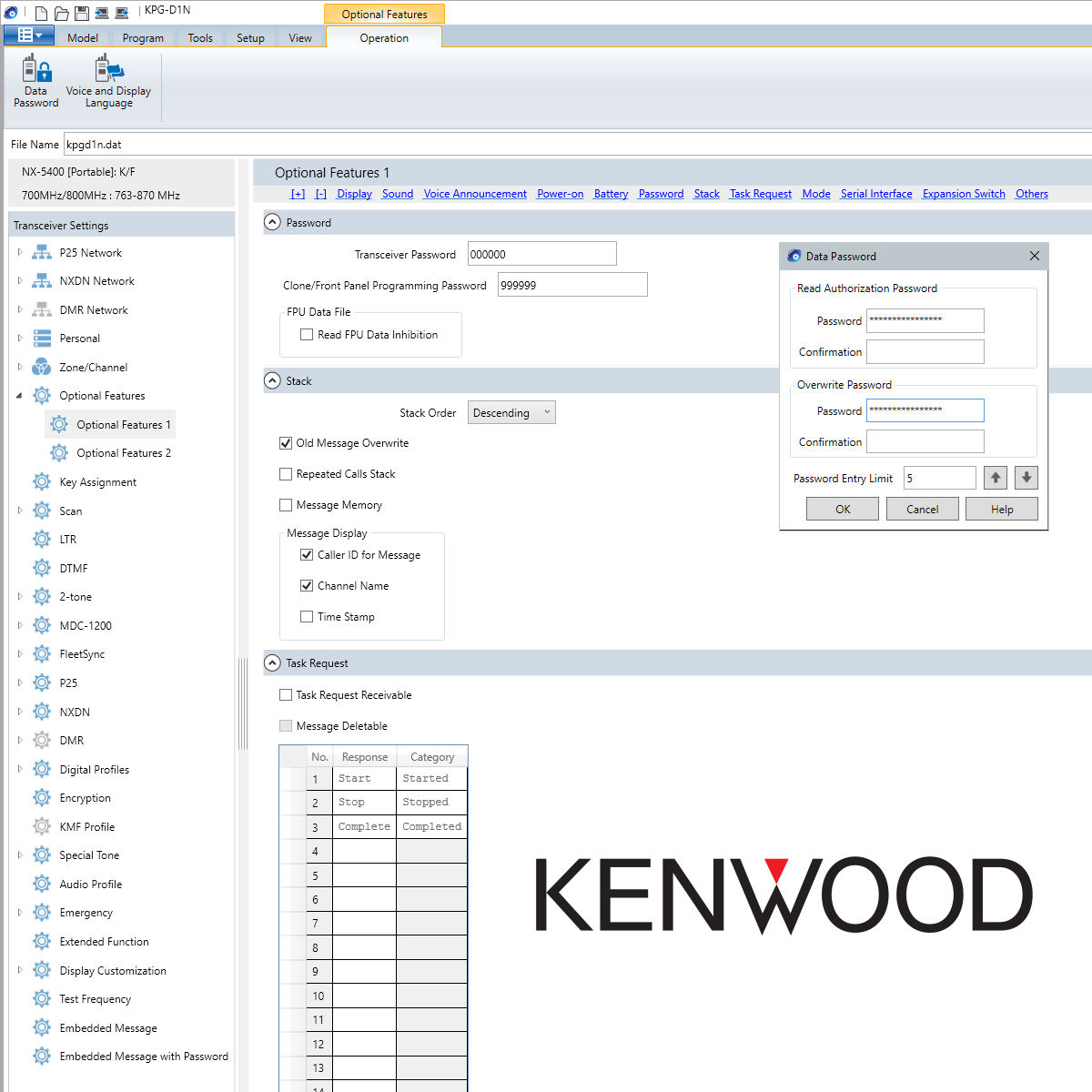 Kenwood NX-5000 Series PASSWORD removal service